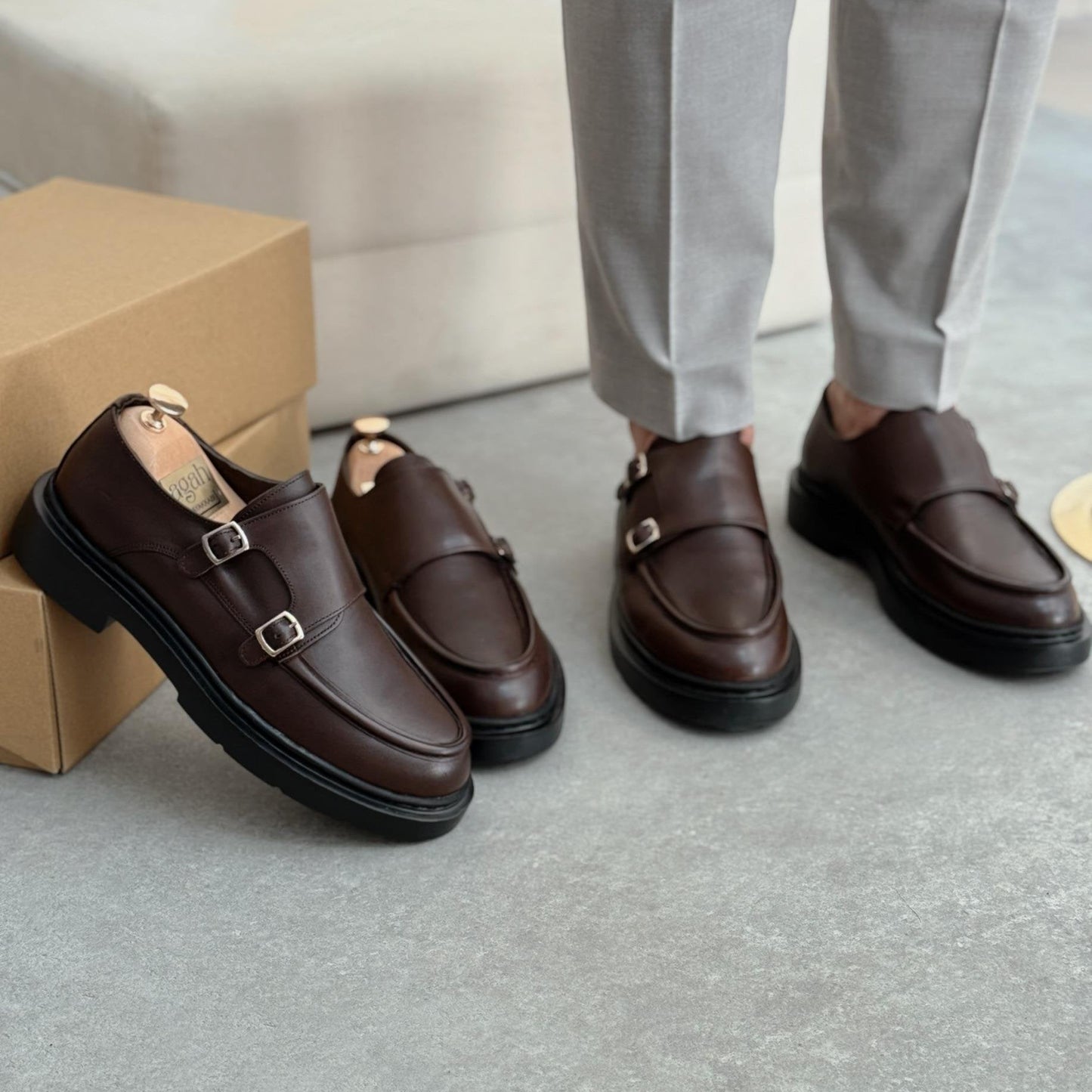 Chaussures Élégantes en Cuir Premium-Double Boucle