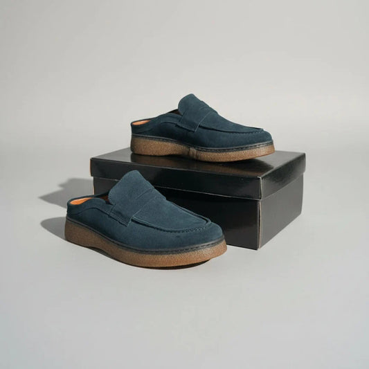 Sabot-Mocassin Médical pour Homme-Bleu Marine