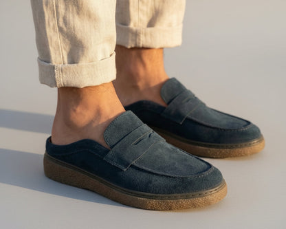 Sabot-Mocassin Médical pour Homme-Bleu Marine