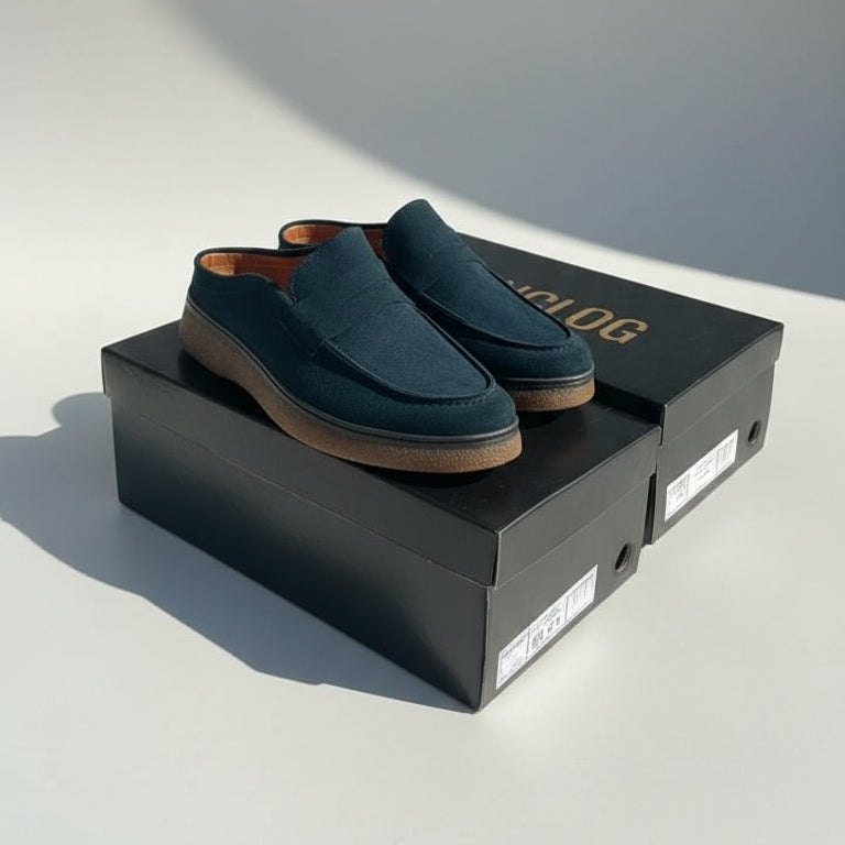Sabot-Mocassin Médical pour Homme-Bleu Marine