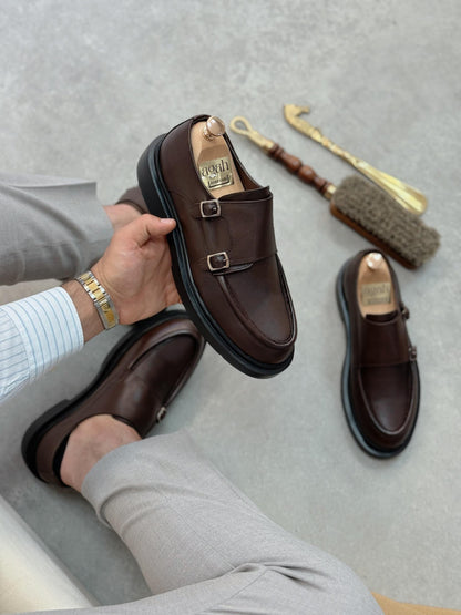 Chaussures Élégantes en Cuir Premium-Double Boucle