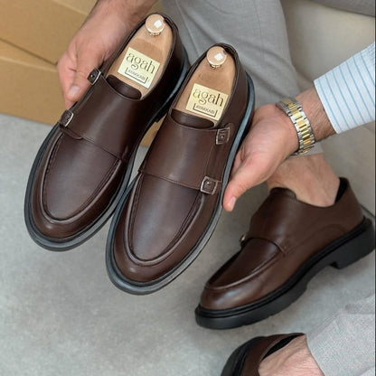 Chaussures Élégantes en Cuir Premium-Double Boucle