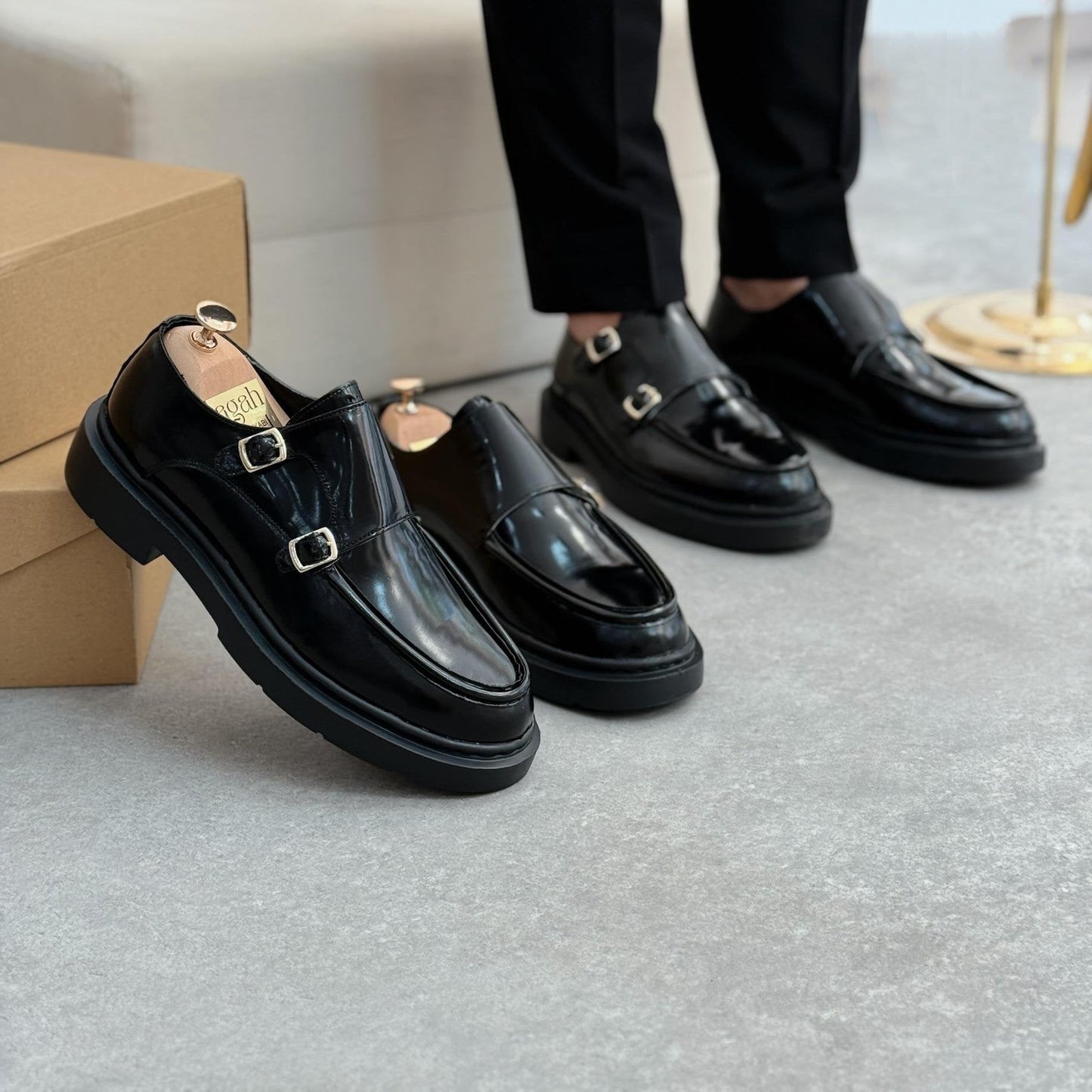 Chaussures Élégantes en Cuir Premium-Double Boucle