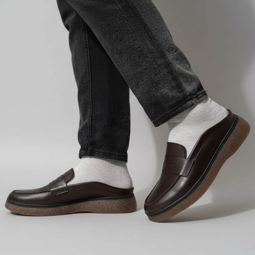 Sabot Médical en Cuir Grainé Original – Confort & Élégance