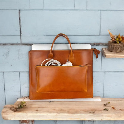 Sacoche en cuir personnalisée pour ordinateur portable